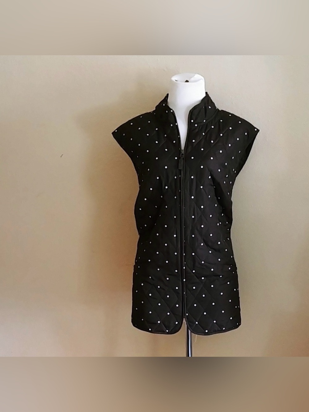 Talbots Quilted Polka Dot Vest - 3X. B15